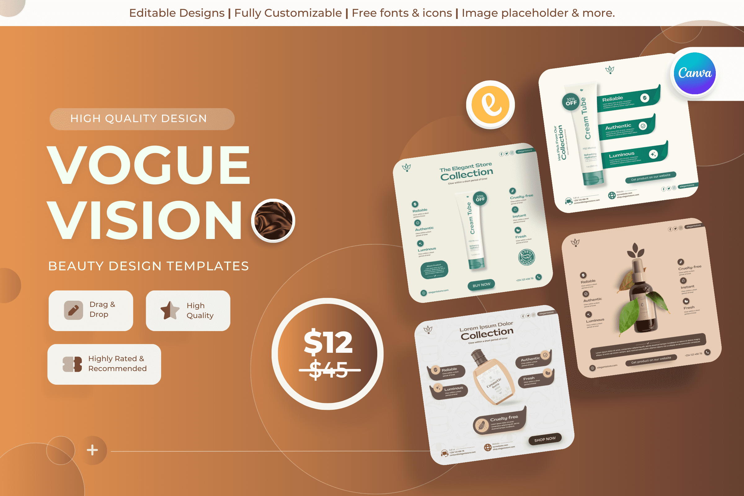Vogue Vision - Beauty Canva Templates