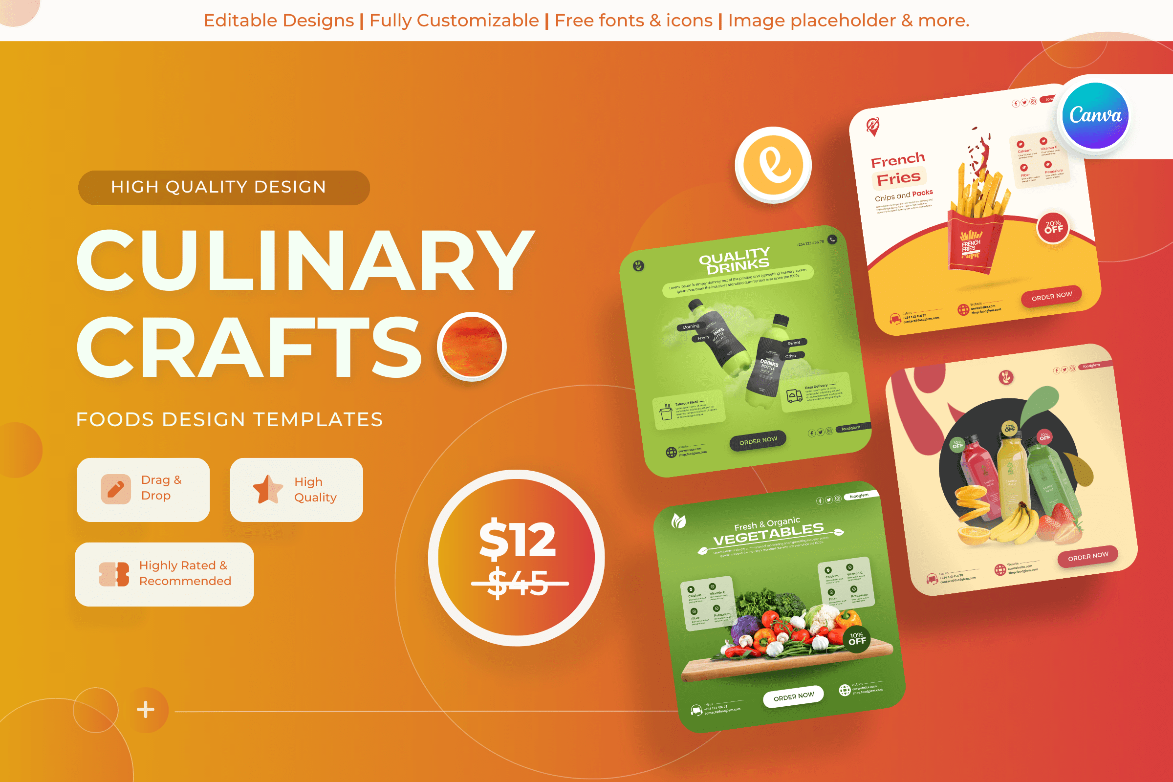 Culinary Crafts - Food Canva Templates